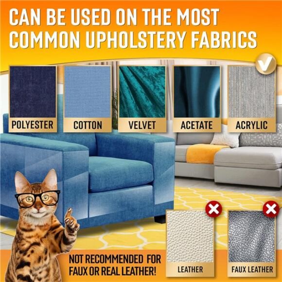 Heavy Duty Cat Scratch Deterrent Furniture Protectors for Sofa, Doors, Clear - Picture 5 of 7